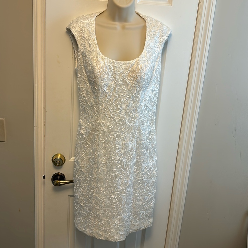 Sue Wong white lace dress size 10